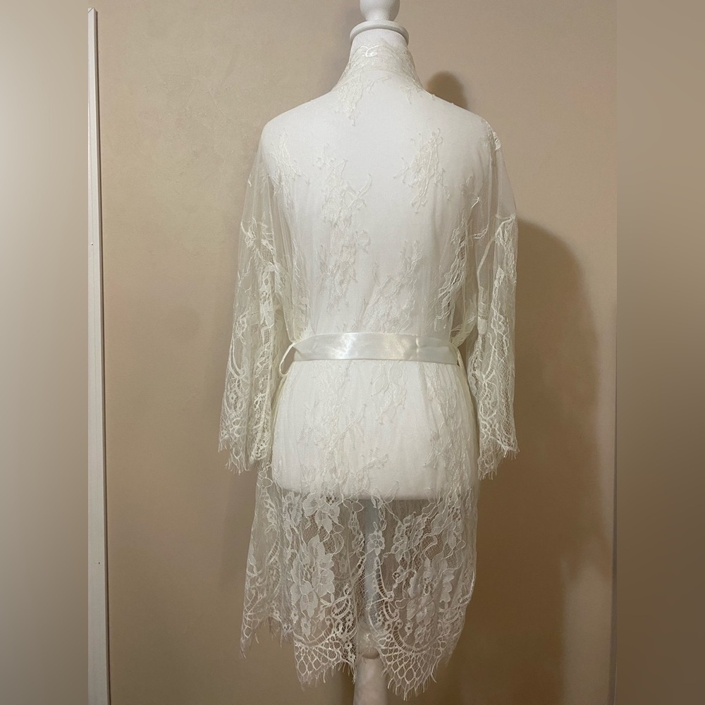 RS Love NWT women’s lace kimono robe babydoll lingerie size medium - Picture 8 of 8